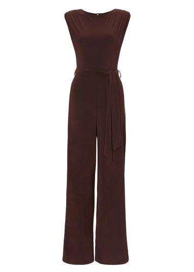 Quiz Brown Tie Waist Jumpsuit