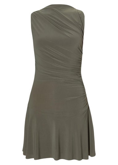 Quiz Khaki Ruched Playsuit