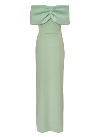 Quiz Green Bardot Wrap Maxi Dress
