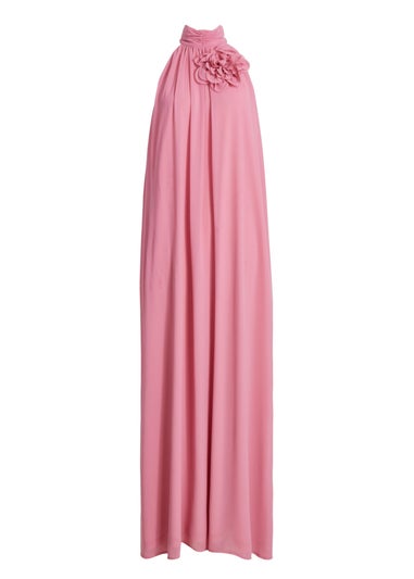 Quiz Pink Chiffon Corsage Maxi Dress