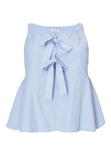 Quiz Blue Curve Striped Top