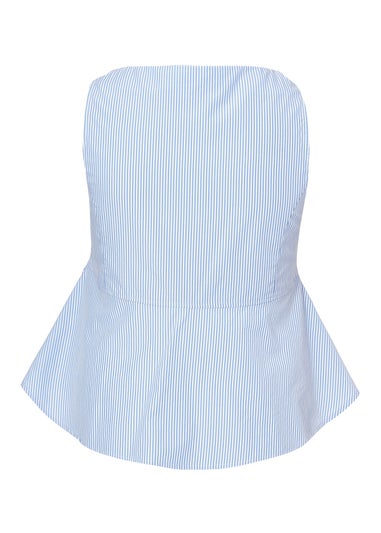 Quiz Blue Curve Striped Top
