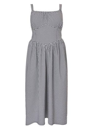 Quiz Black Curve Gingham Midaxi Dress