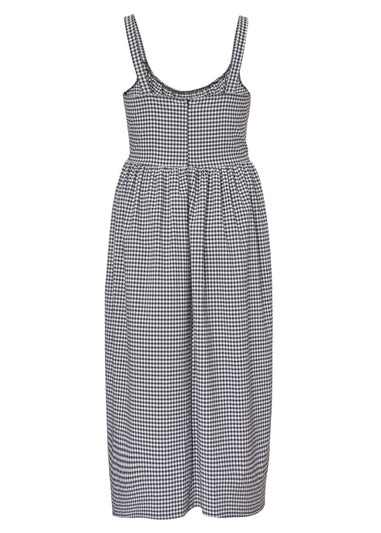 Quiz Black Curve Gingham Midaxi Dress