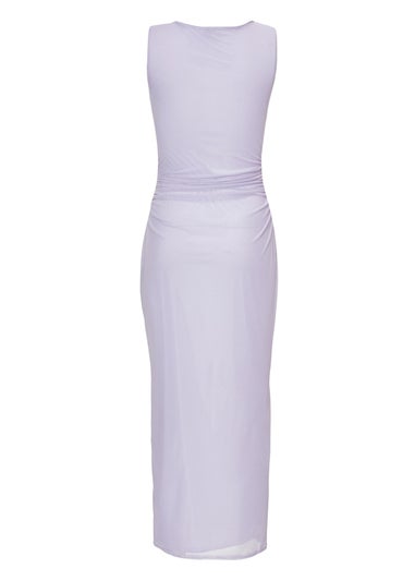 Quiz Lilac Mesh Buckle Midaxi Dress