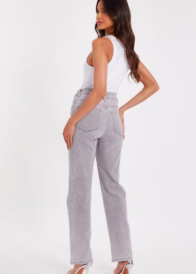Quiz Blue Denim Diamante Jeans