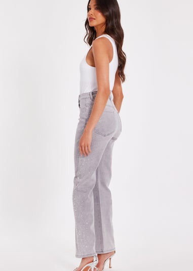 Quiz Blue Denim Diamante Jeans