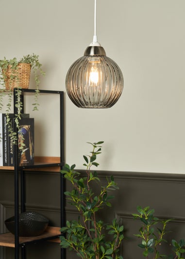 INLIGHT LIZZY Easyfit Ribbed Glass Smoke (18cm x 18cm)