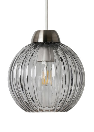 INLIGHT LIZZY Easyfit Ribbed Glass Smoke (18cm x 18cm)
