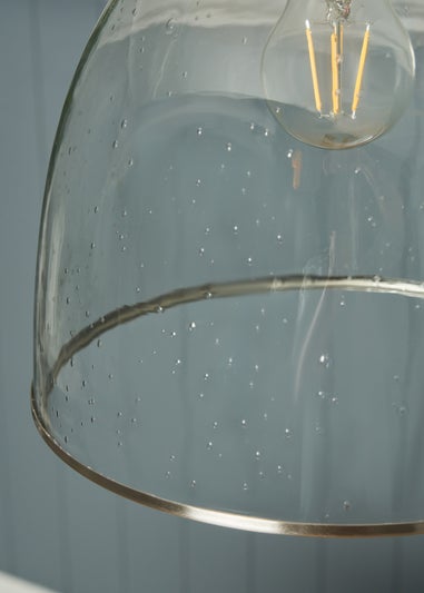 INLIGHT WRENLEE Bubble glass 1 Light Pendant Satin Nickel (45-135cm x 25cm)