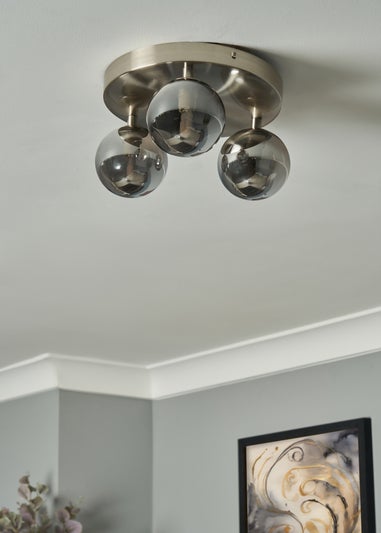 INLIGHT ODIE 3 Light Flush Nickel (13cm x 26cm)