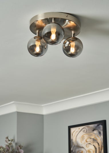 INLIGHT ODIE 3 Light Flush Nickel (13cm x 26cm)
