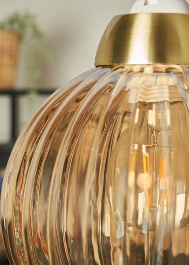 INLIGHT LIZZY Easyfit Ribbed Glass Champagne (18cm x 18cm)