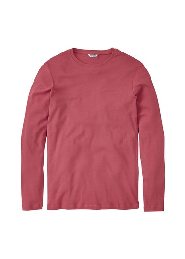 Cotton Traders Red Coral Long Sleeve Crew Neck Base Layer