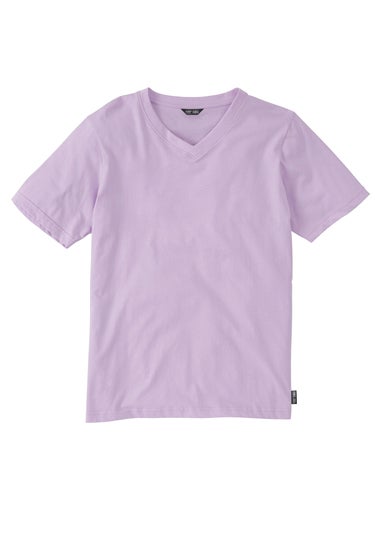 Cotton Traders Pastel Lilac V-Neck T-Shirt