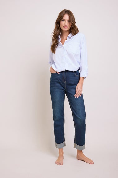 M&Co Blue Mid Wash Ankle Grazer Cigarette Jean