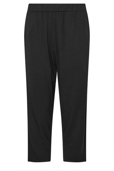 M&Co Black Elasticated Waist Cropped Hareem Trousers