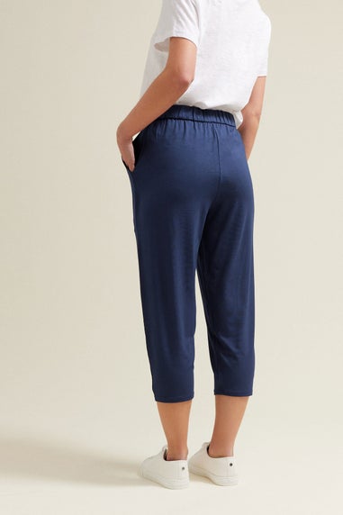 M&Co Navy Blue Cropped Harem Trousers