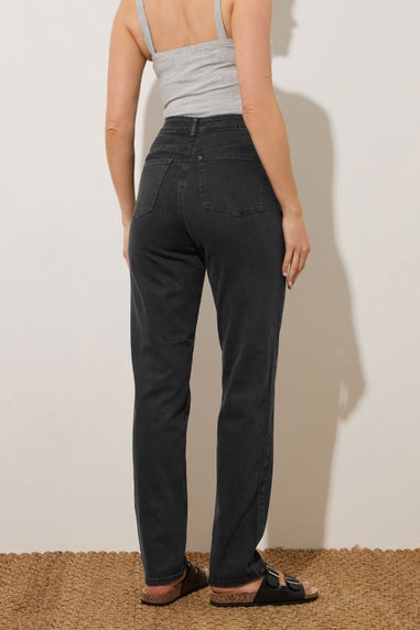 Long Tall Sally Black Washed Una Stretch Mom Jeans