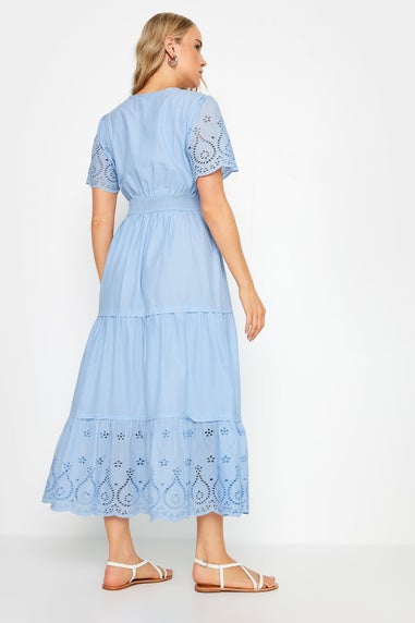 Long Tall Sally Blue Broderie Hem Maxi Dress