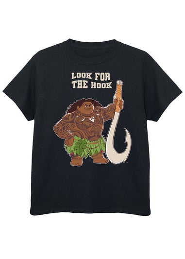 Disney Moana Maui Look For The Hook Kids Black Graphic T-Shirt (3-13 Years)