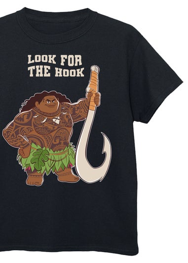 Disney Moana Maui Look For The Hook Kids Black Graphic T-Shirt (3-13 Years)