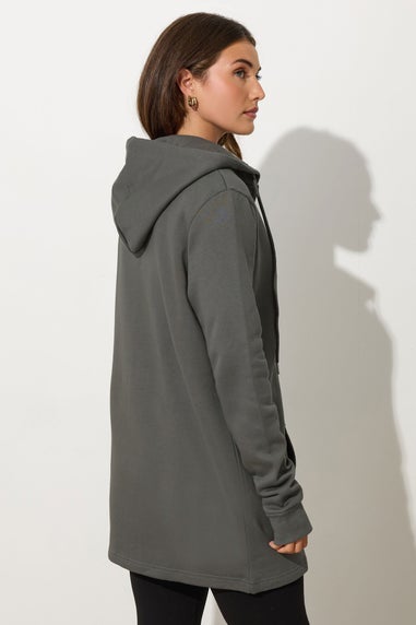Long Tall Sally Grey Cotton Longline Hoodie