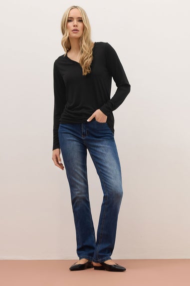Long Tall Sally Premium Black Long Sleeve V-Neck Top