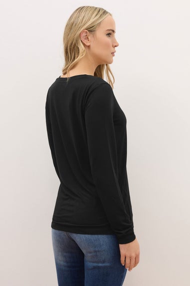Long Tall Sally Premium Black Long Sleeve V-Neck Top