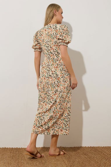 Long Tall Sally Rust Orange Ditsy Floral Tea Maxi Dress