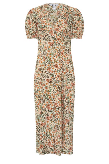 Long Tall Sally Rust Orange Ditsy Floral Tea Maxi Dress