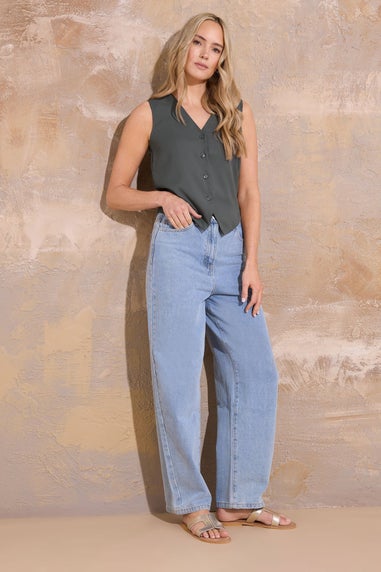 Long Tall Sally Grey Sleeveless Waistcoat Top