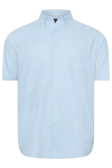 Badrhino Premium Light Blue Short Sleeve Oxford Cotton Shirt