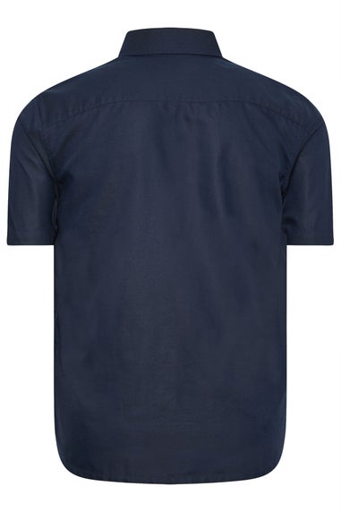 Badrhino Premium Navy Blue Short Sleeve Oxford Cotton Shirt