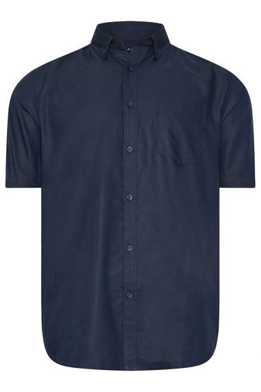 Badrhino Premium Navy Blue Short Sleeve Oxford Cotton Shirt