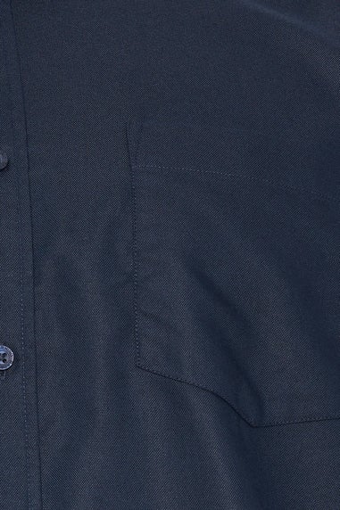 Badrhino Premium Navy Blue Short Sleeve Oxford Cotton Shirt