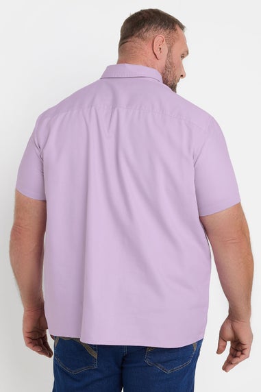 BadRhino Big & Tall Lilac Purple Short Sleeve Oxford Shirt