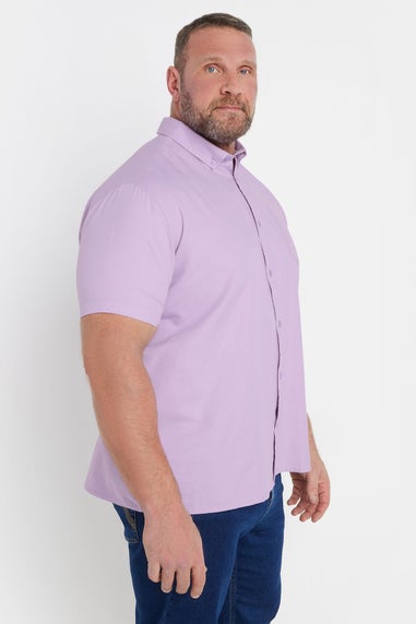 BadRhino Big & Tall Lilac Purple Short Sleeve Oxford Shirt