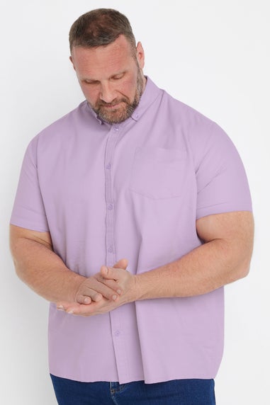 BadRhino Big & Tall Lilac Purple Short Sleeve Oxford Shirt