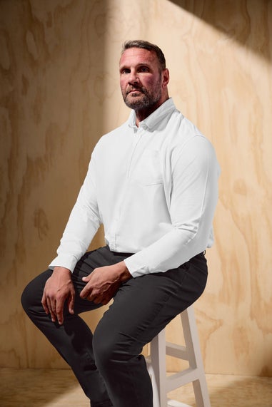 BadRhino Premium White Long Sleeve Oxford Cotton Shirt