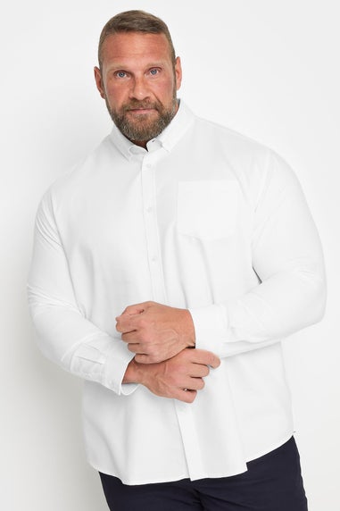 BadRhino Premium White Long Sleeve Oxford Cotton Shirt