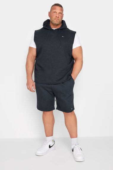 Badrhino Navy Blue Sleeveless Hoodie