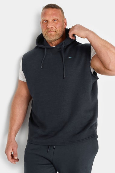 Badrhino Navy Blue Sleeveless Hoodie