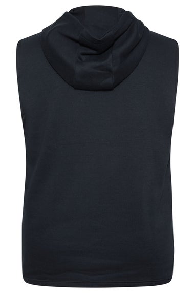 Badrhino Navy Blue Sleeveless Hoodie