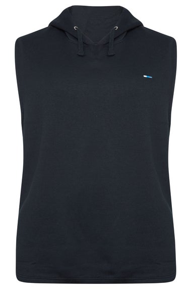Badrhino Navy Blue Sleeveless Hoodie