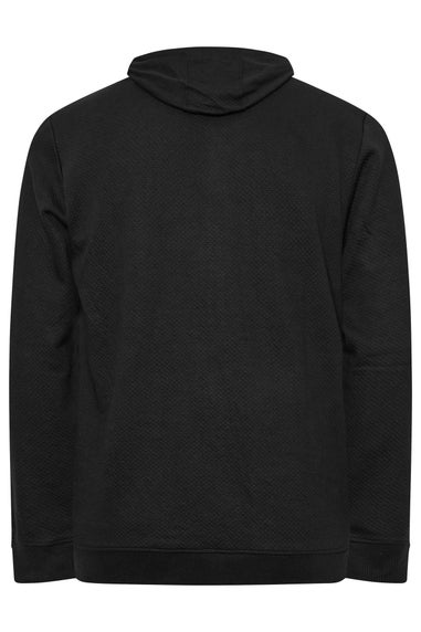 BadRhino Black Zip Through Diamond Quilted Hoodie