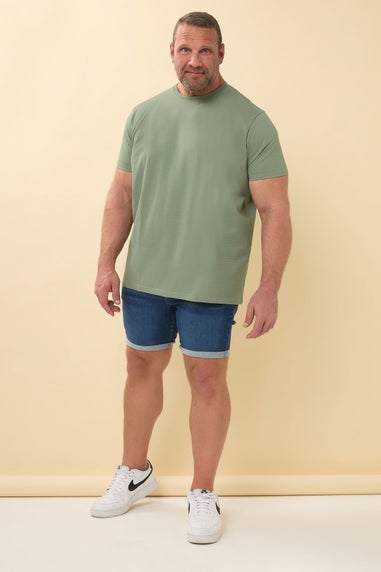 BadRhino Big & Tall Sage Green Textured T-Shirt