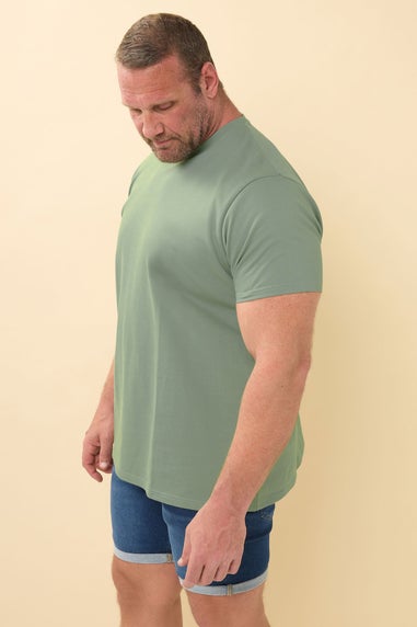 BadRhino Big & Tall Sage Green Textured T-Shirt