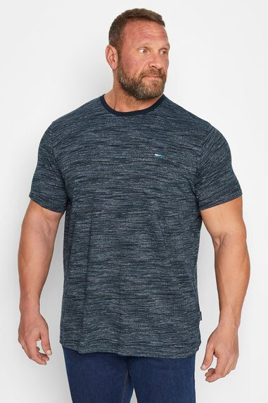 Badrhino Navy Blue Injected Slub T-Shirt