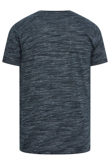 Badrhino Navy Blue Injected Slub T-Shirt